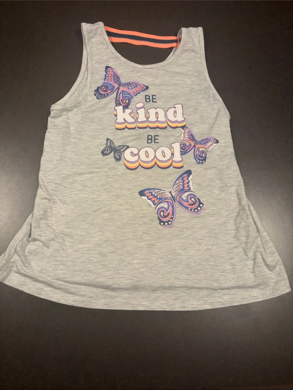 wonder nation Gray Tank with Colorful Butterfly 'Be Kind Be Cool' Graphic